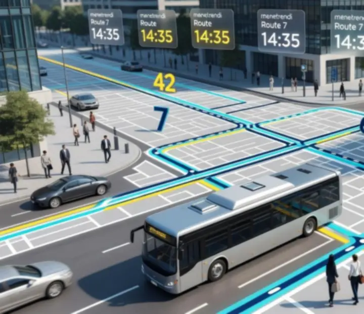 Budapesti jellegű várostérkép kiemelt buszvonalakkal és számozott megállókkal a Bus Simulator 2025 világában